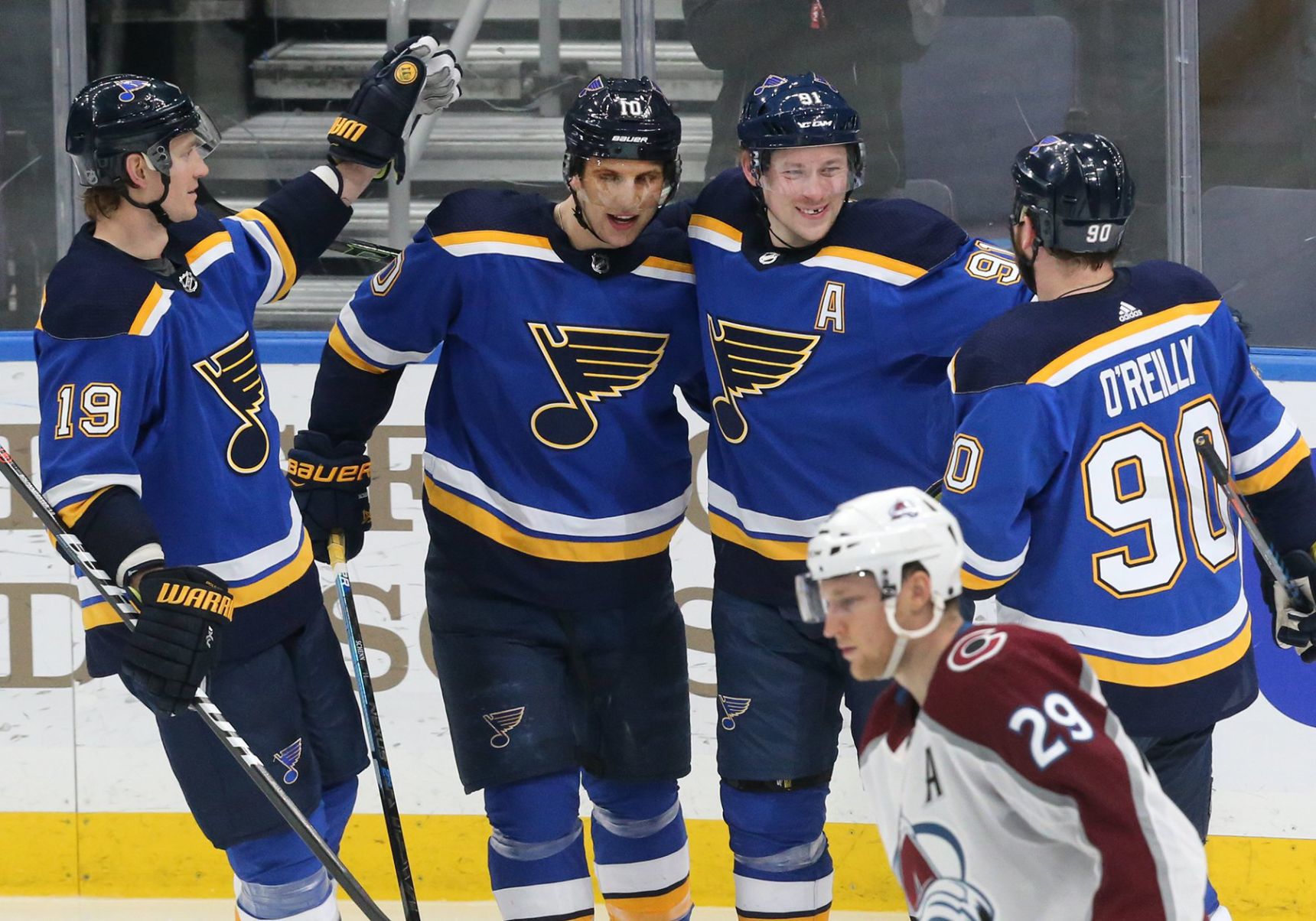 Blues and Avalanche match at Enterprise Center